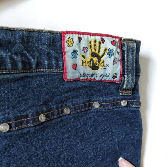 Vintage 90s MUDD Flare Low Rise Jeweled Jeans Size 5 - Picture 4 of 7
